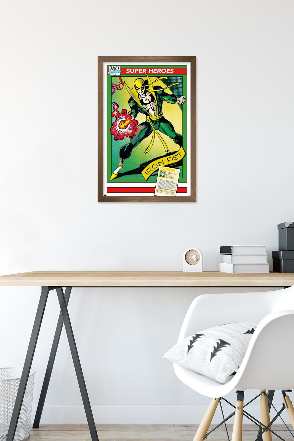 Marvel Trading Cards - Iron Fist Wall Poster, 14.725" x 22.375" Framed