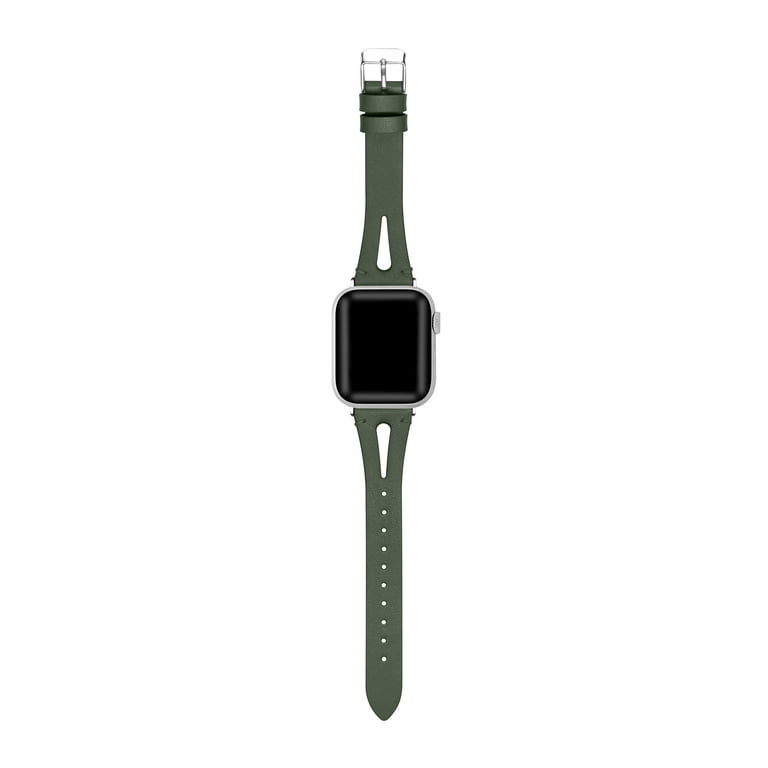 Posh Tech Unisex Sage Olive Green Genuine Leather Band for Apple