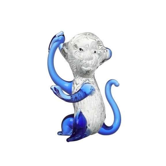 1pcs Blue Crystal Monkey Ornaments Statue, Crystal Monkey Sculpture Modern Home Office Figurine Decor Desktop Decoration