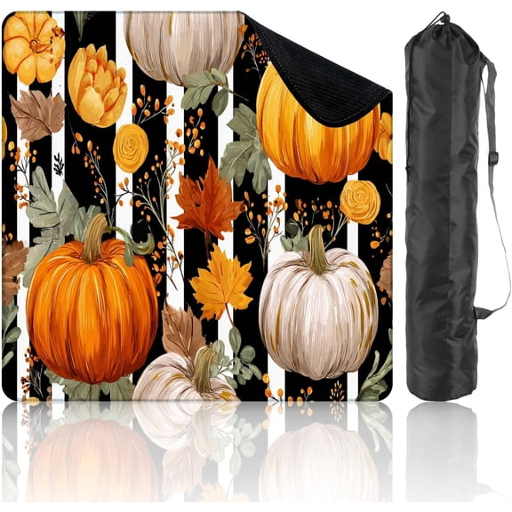 Orange Fall Mahjong Mat 31.5 x 31.5in, Non-Slip Noise-Reducing for American Mahjong Game Night