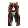 thumbnail image 4 of Daiia Gothic Skull With Roses Women's Sleep Pant with Pockets and Drawstring,Pajama Pants-X-Large, 4 of 9