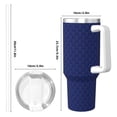thumbnail image 4 of Sikiie Navy Blue Insulated Stainless Water Bottle Lid Travel Mug Cup Insulated Tumblers Cup 40oz Ice Bully With Handle, 4 of 8