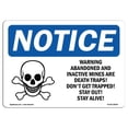 thumbnail image 1 of SignMission OS-NS-A-1218-L-18904 12 x 18 in. OSHA Notice Sign - Warning Abandoned & Inactive, 1 of 1