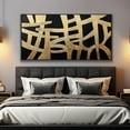 thumbnail image 5 of Aaheei Abstract Canvas Wall Art Modern Artwork Canvas Prints Canvas Picture Contemporary Wall Art Black And Gold Lines Artwork Bedroom Living Room Office Decoration Ready To Hang, 5 of 6
