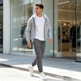 thumbnail image 3 of Havenx Baggy Sweatpants for Men Tapered Legs Drawstring Joggers with Pockets Elastic Waist Open Bottom Sweatpant Athletic Comfy Y2k Fall Winter Loose Fit Pant,Gray XL, 3 of 4