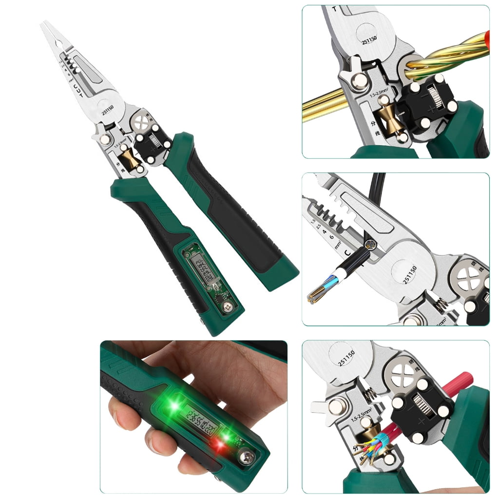 CEORPER Wire Stripper Tool Multifunction Voltage Detection Ergonomic Handle Electricians