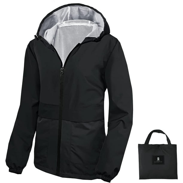 SaphiRose Rain Jacket Women Waterproof Raincoat Packable Hooded ...