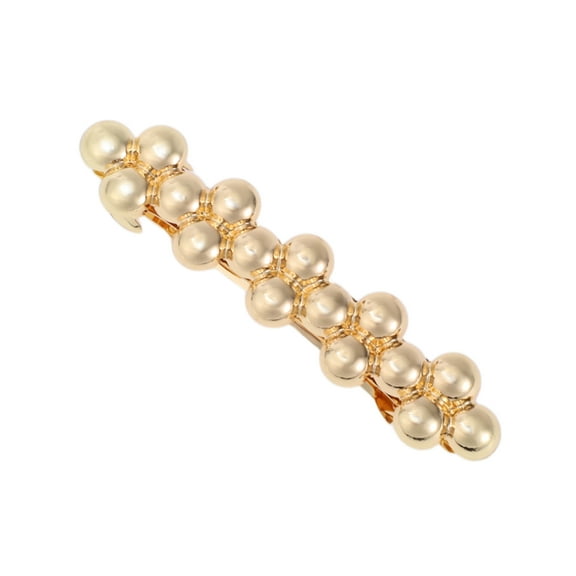 Unique Bargains 1 Pc Round Clovers Hair Clips for Home Gold Tone