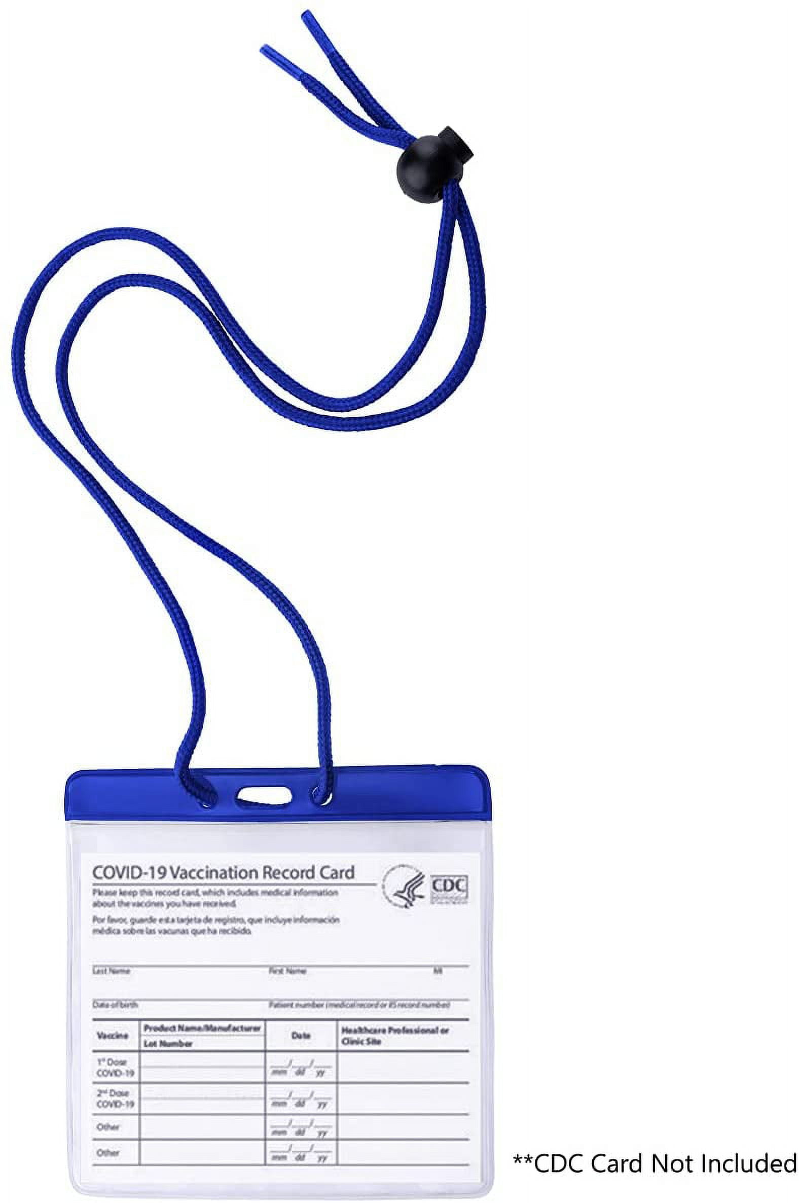 Color Badge Holder Horizontal with Lanyard - Extra Large Color Top Card Sleeve (4 1/2 X 3 1/2 - Max Insert) w/ Solid Color Neck Cord for Events / Conventions by Specialist ID (Blue)