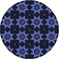 thumbnail image 1 of Ahgly Company Machine Washable Indoor Round Transitional Night Blue Area Rugs, 5' Round, 1 of 7