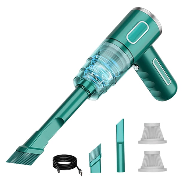 Aspiradora de mano Aspiradora de mano Recargable Portátil Desmontable Filtros Dobles Verdes