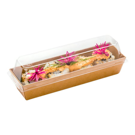 Matsuri Vision Clear Plastic Lid - Fits Small Maki Sushi Container - 100 count (Best Store Bought Sushi)