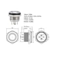 thumbnail image 4 of Lot de 5 interrupteurs à bouton plat en acier inoxydable avec LED, réinitialisation automatique, accessoires d'alimentation, 12 mm, DC3-6 V, vert, 4 of 4