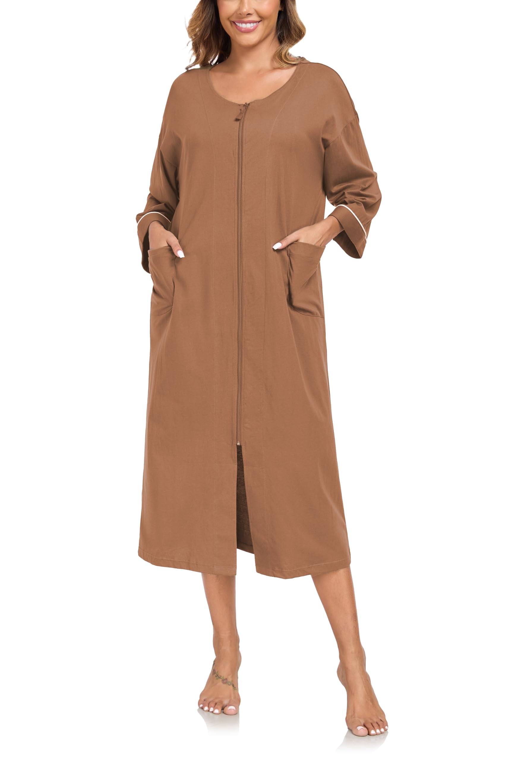 Joyspun women's Cotton Blend Knit Wrap Robe - Walmart.com
