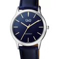 thumbnail image 1 of Reloj unisex Q&q By Japan Qb36j302y con correa de color azul y bisel plateado, fondo azul, 1 of 5