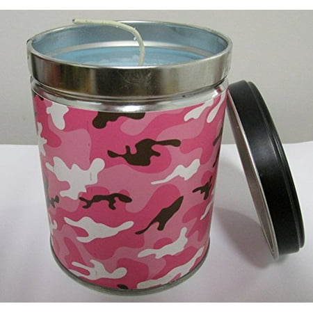 Scented Candles Linen Fresh Linen Scented Candle in 13 oz Tin with Pink Camo Label - Made in the USA by Our Own Candle Compan ()