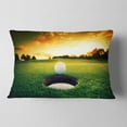 thumbnail image 2 of Designart Golf Ball Near Hole - Landscape Printed Throw Pillow - 12x20, 2 of 5