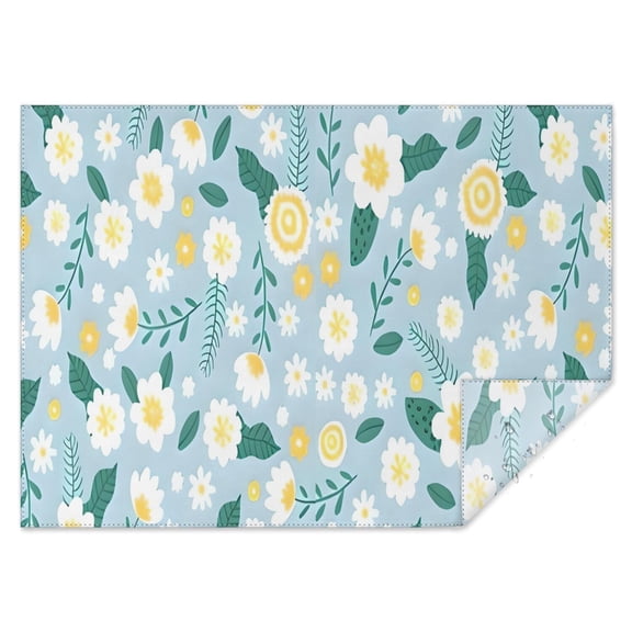 Pioneer Flower Floral Print Pattern Rectangle Tablecloth 60"x84",Waterproof Polyester Rectangle Table Cloth, Wipeable Spillproof Polyester Tablecloth for Dining, Camping, Indoor and Outdoor