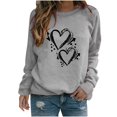 thumbnail image 2 of CFLVAEK Valentines Day Shirts Women Cute Double Heart Graphic T Shirts Casual Long Sleeve Blouse Tops Comfy Round Neck Holiday Shirt S, 2 of 3