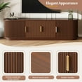 thumbnail image 5 of 70" Farmhouse Wooden TV Stand with Sliding Tambour Door, Fluted Media Console Cabinet with Adjustable Storage,  TV Cabinet for TVs up to 75", Walnut, 5 of 9
