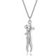thumbnail image 3 of Collar con colgante de cruz con forma de abrazo para pareja, regalo de baile de amor, collar de cadena para hombre y mujer, plata, código de producto 52700 Plata, 3 of 5
