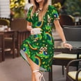 thumbnail image 3 of Lsque Cat St Patrick's day Print Women's Casual Dress T-Shirt Summer Short Sleeve Scoop Neck Swing Dresses, 3 of 6