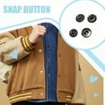 thumbnail image 4 of Qarigey 100 piezas de botones a presión para niños, chaqueta, pantalones, diseño Simple, botón de presión , Kit surtido, manualidades DIY Ropa, zapatos y accesorios Miscelánea Plata 8 mm, 4 of 6