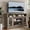 Gray, variant on CKEASEAN Traditional American Country Style TV Stand with Glass Door, 58" Large Entertainment Center with Open Shelves, Large Home Entertainment Console Table for TV Up to 65'', Rack for Living Room