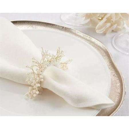 

Saro Lifestyle NR407.I 4.5 x 3.5 in. Pearl Crown Napkin Rings Ivory - Set of 4