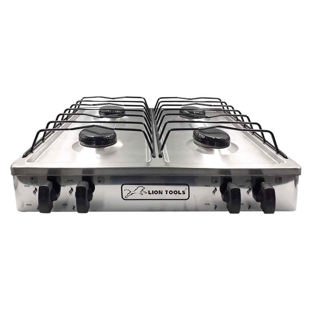 Parrilla Estufa de acero Inoxidable Lion Tools Con 4 Quemadores Gas Para sobreponer 0430