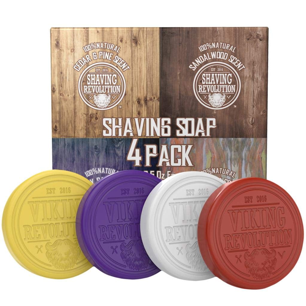 Shaving Soap for Men - 4 Pack Variety, Each Pack 2.5oz