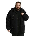 thumbnail image 2 of Soularge Men's Big and Tall Winter Coat Warm Puffer Jacket Hooded Windproof Winter Puffer Coat Black 4X, 2 of 14