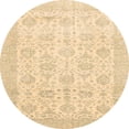 thumbnail image 1 of Ahgly Company Indoor Round Abstract Brown Gold Abstract Area Rugs, 3' Round, 1 of 6