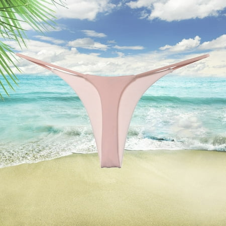 FUNUONY Big Sale!! Underwear for Women Mid Waist Briefs Soft Strech Ladies Panties Women s Thin Strap Th*Ong European and American Sports Fitness Yoga Low Waist T Pants Bikini Underwear Pink M