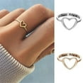 thumbnail image 2 of Women's Fashion Alloy Heart Ring: Openwork Design, Electroplated Finish, Individually Packed, Geometric Style for OL, Metal Element, 2 Grams, 2 of 2