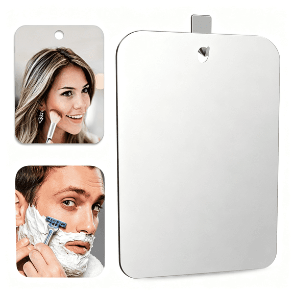 XIBUFE Deluxe Large Fogless Shower Mirror (11 in X 7.8 In) Anti-Fog Shave Mirror Fog-Free Wall Hanging Mirror Bathroom Mirror Shower Mirror Fogless for Shaving