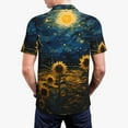 thumbnail image 6 of Salouo Oil Starry Sky Sunflower for Men's Short Sleeve Polo Shirts,Polo Shirts for Men Performance Short Sleeve Golf Shirt Athletic Casual Collared T-Shirt-X-Large, 6 of 8