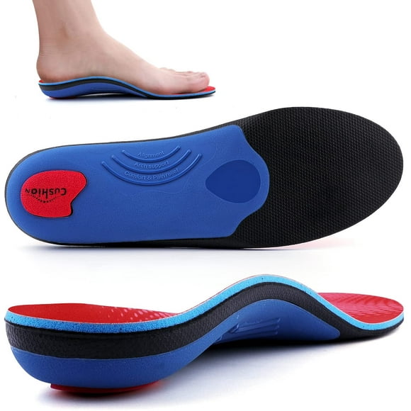 Walkomfy Heavy Duty Support Pain Relief Orthotics - 210+ lbs Plantar Fasciitis High Arch Support Insoles for Men Women, Flat Feet Orthotic Insert, Work Boot Shoe Insole, Absorb Shock with Every Step