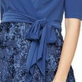thumbnail image 3 of Alex Evenings Wrap A-line Short Sleeve Tea Length Jersey & Lace Dress, Women's, 3 of 3