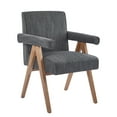 thumbnail image 2 of GDF Studio Contemporary Fabric Upholstered Dining Chair with Rubberwood Legs, Charcoal, Set of 2, 2 of 10