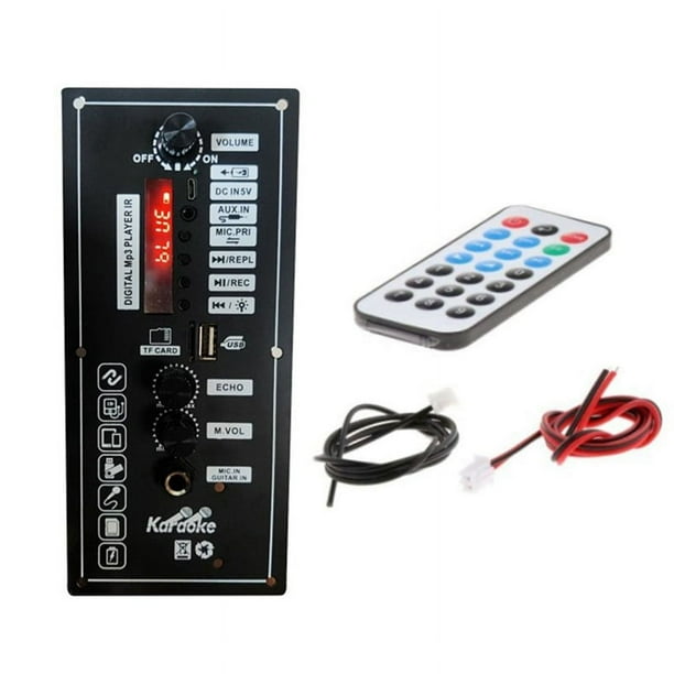 Placa Amplificadora de 3,7 V, Amplificador de Altavoz de Baile Cuadrado, Compatible con Bluetooth, AUX, Tarjeta TF, GrabacióN de Disco en U, Altavoz de 5-8 Pulgadas