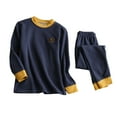thumbnail image 2 of Thetops Toddler Kids Cotton Thermal Underwear Set - 3T Navy, 2-Piece Breathable Skin-Friendly for Fall Winter, 2 of 4