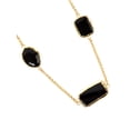 thumbnail image 2 of ELYA Jewelry Women's Polished Onyx Stone Gold Tone Necklace, 2 of 4