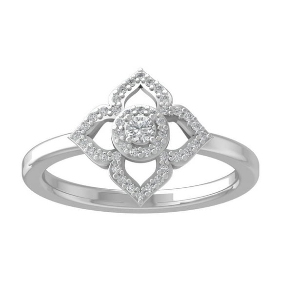 ARAIYA FINE JEWELRY 10K White Gold Round-shape Lab Grown Diamond Fashion Ring (1/4 cttw, VS Clarity, D-F Color) Size 10