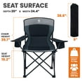 thumbnail image 6 of EVER ADVANCED Oversized Camping Chairs Heavy Duty Padded Folding Lawn Chair with Cup Holder，Support 400lbs for Adults Outdoor Fishing Sports Black, 6 of 7