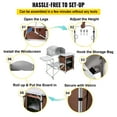 thumbnail image 3 of Bentism Camping Kitchen Station, Aluminum Portable Folding Camp Cook Table with Windshield, Storage Organizer and 4 Adjustable Feet, Quick Installation for Outdoor Picnic Beach Party Cooking, Brown, 3 of 8