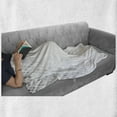 thumbnail image 6 of Grey Soft Flannel Fleece Throw Blanket, Abstract Beam Shape with Geometric 6 Cornered Mosaic Style Futuristic Illustration, Cozy Plush for Indoor and Outdoor Use, 70" x 90", White, by Ambesonne, 6 of 6