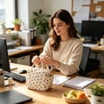 thumbnail image 4 of 12L Lunch Bag for Women Men Cute Corduroy Lunch Tote Bags Reusable Insulated Lunch Box Large Capacity Reusable Insulated Cooler for Work/Picnic/Travel, 4 of 4