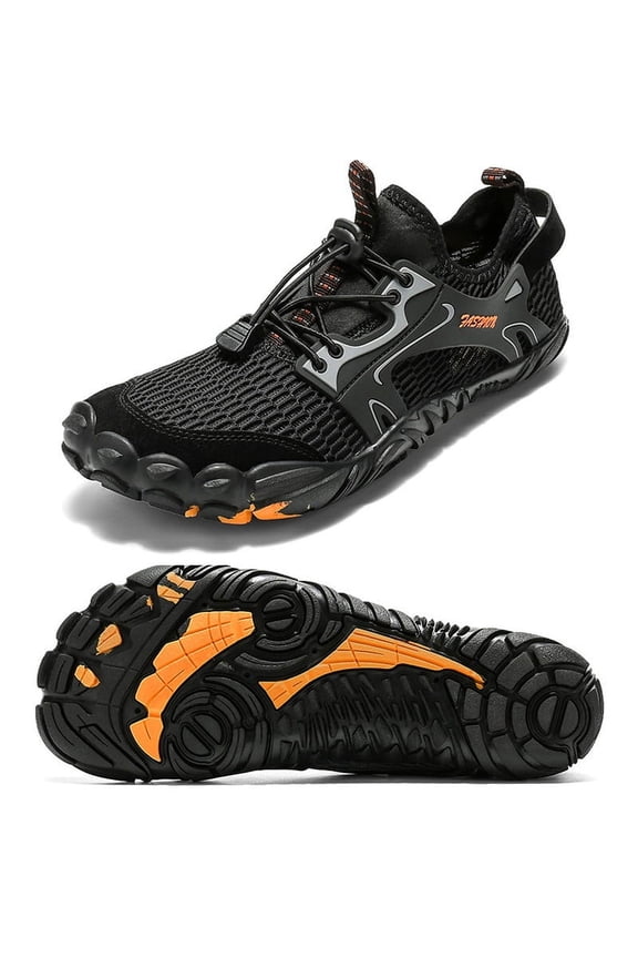 Hiking Water Shoes for Men Wide Toe Box Barefoot Swim Shoes Quick Dry Beach Shoes, Black Size 10