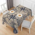 thumbnail image 6 of Ocean Compass Table Cloth Waterproof Tablecloths, Vintage Coastal Starfish Shell Conch Beige Tablecloth Dining Table Cover for Kitchen Party Tabletop Outdoor, Rectangle Tablecloth 60x120 Inch, 6 of 9